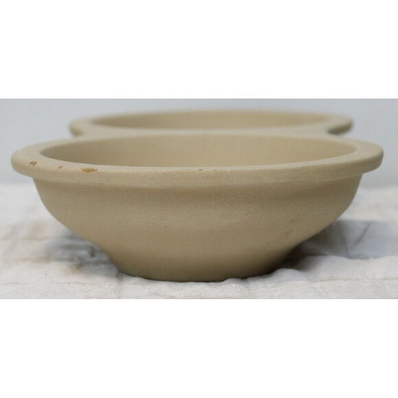 NEW The Pampered Chef Microwave Egg Cooker 1372 Stoneware Double Beige Scraper - Picture 13 of 16